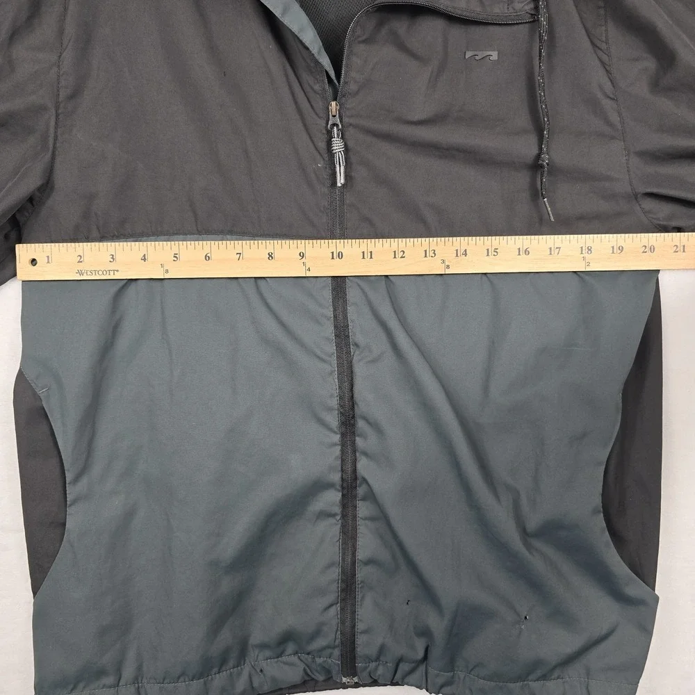 Billabong Men's Size Large‎ Hooded Windbreaker Gray Black Full Zip